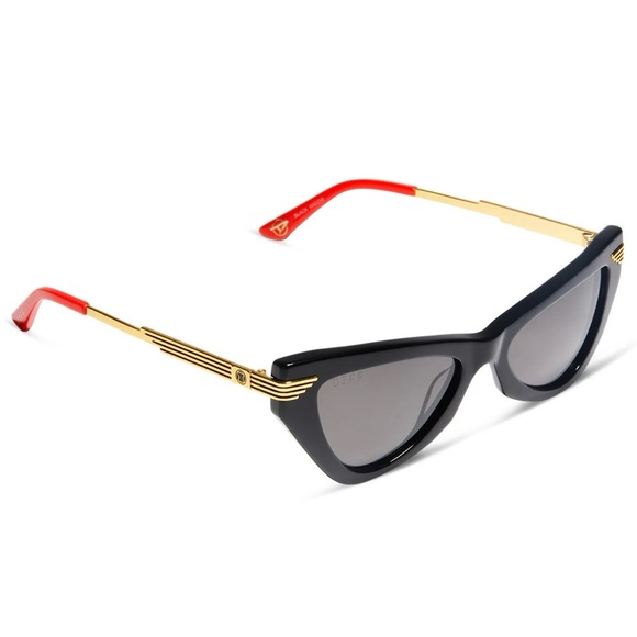 DIFF Black Widow Polarized Sunglasses Black Gold Frame Grey Lens Marvel Avengers - Picture 6 of 15